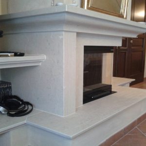 prun stone fireplace