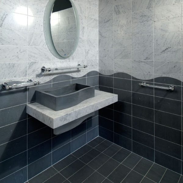 bardiglio marble bathroom