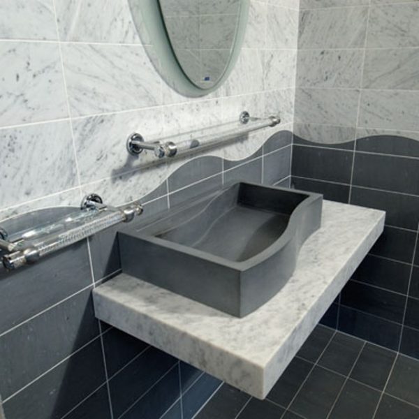 bardiglio marble bathroom