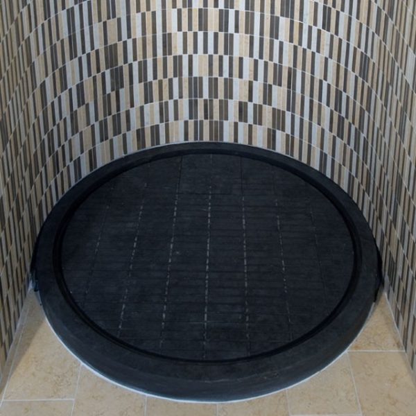 yellow palmas stone bathroom