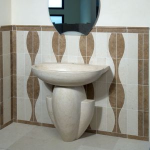 bathroom made in travertine stone