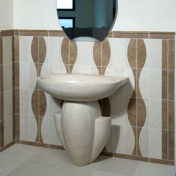 bathroom made in travertine stone