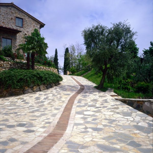 luserna stone and limestone paving