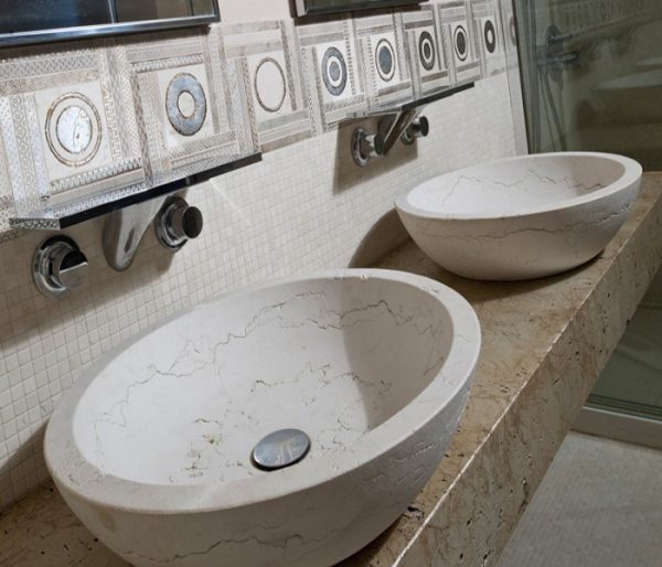 lavabo marmo pietra bianco perlino bagno