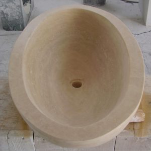 bathroom sink in travertine stone