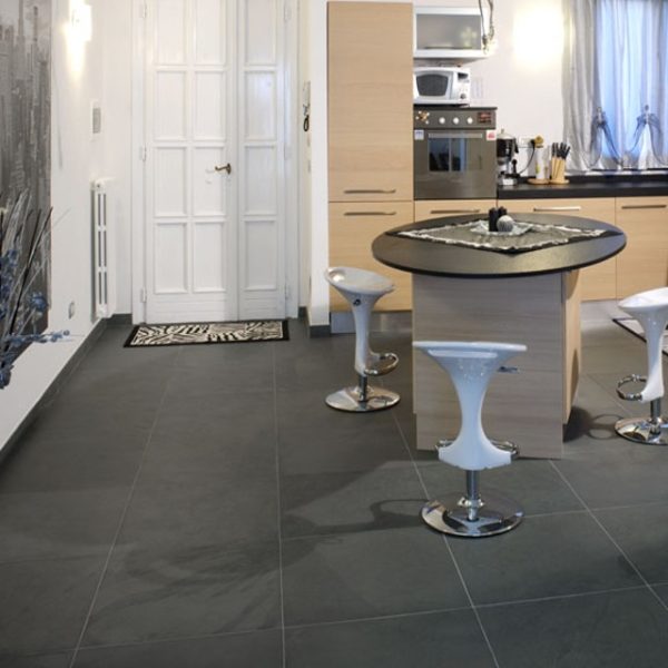 Gray ardesia stone floor