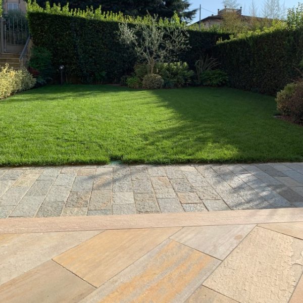 brazilian quartzite and luserna stone tiles paving