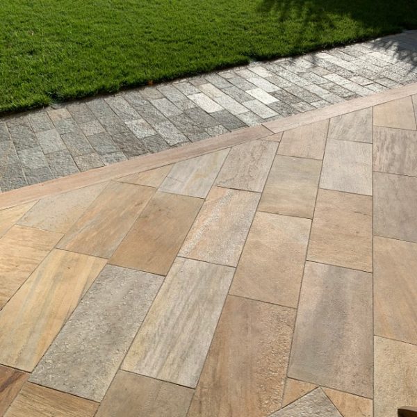 brazilian quartzite and luserna stone tiles paving