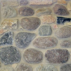 river pebbles covering sawn back
