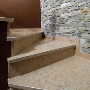 pink prun stone stair
