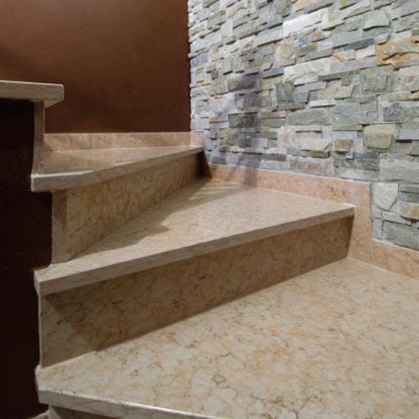 pink prun stone stair