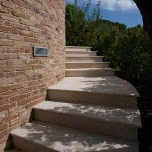 pink prun stone stair