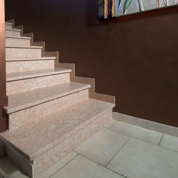 pink prun stone stair