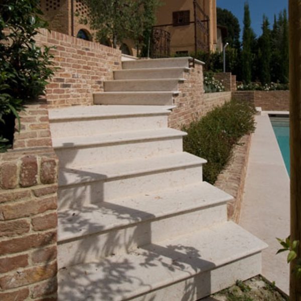 pink prun stone stair