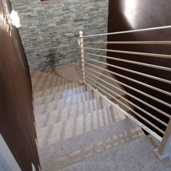pink prun stone stair