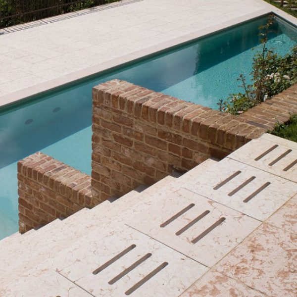 pink prun stone stair