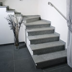 gray luserna stone stair