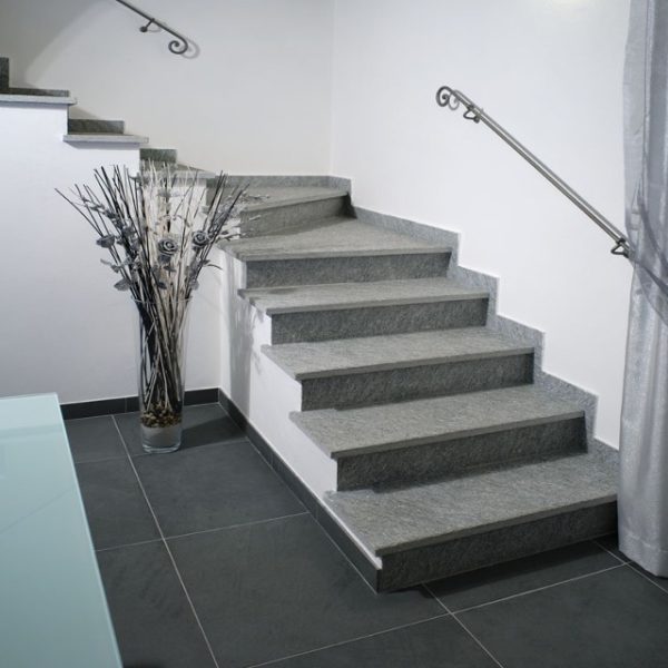 gray luserna stone stair